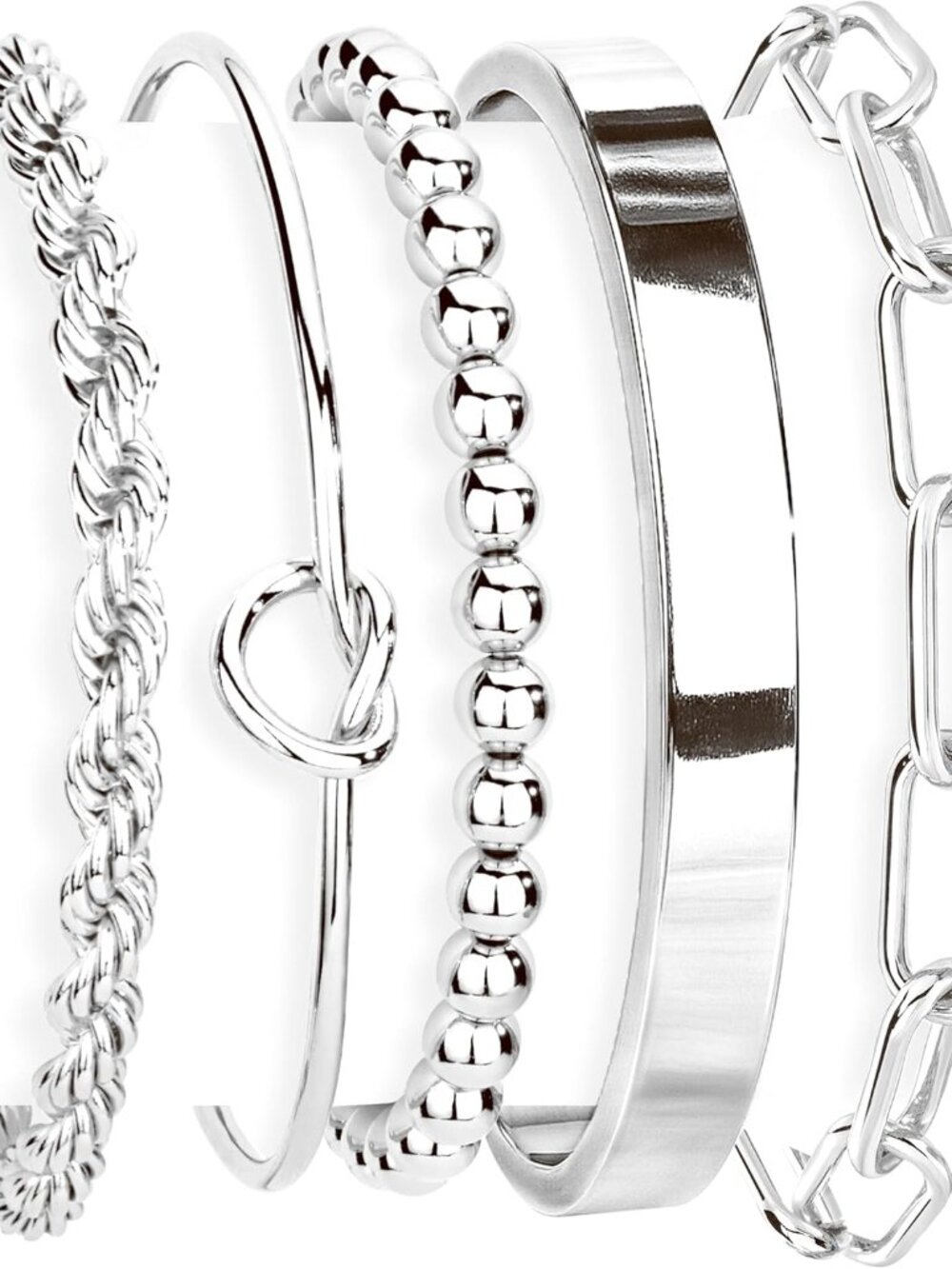 Gold Bracelets Set for Women Non Tarnish, Waterproof 14K Gold Plated Sterling Si